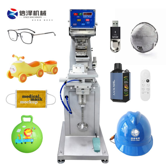 High Precision 4x4 Single Color Shuttle Pad Printer with Touch Screen for Industrial Printing for Glass and ball