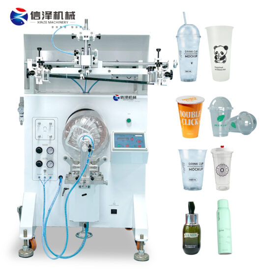 Semi Automatic Vertical Screen Printer with PLC Controlled Action and Automatic Balancing Squeegee for Even Printing Pressure