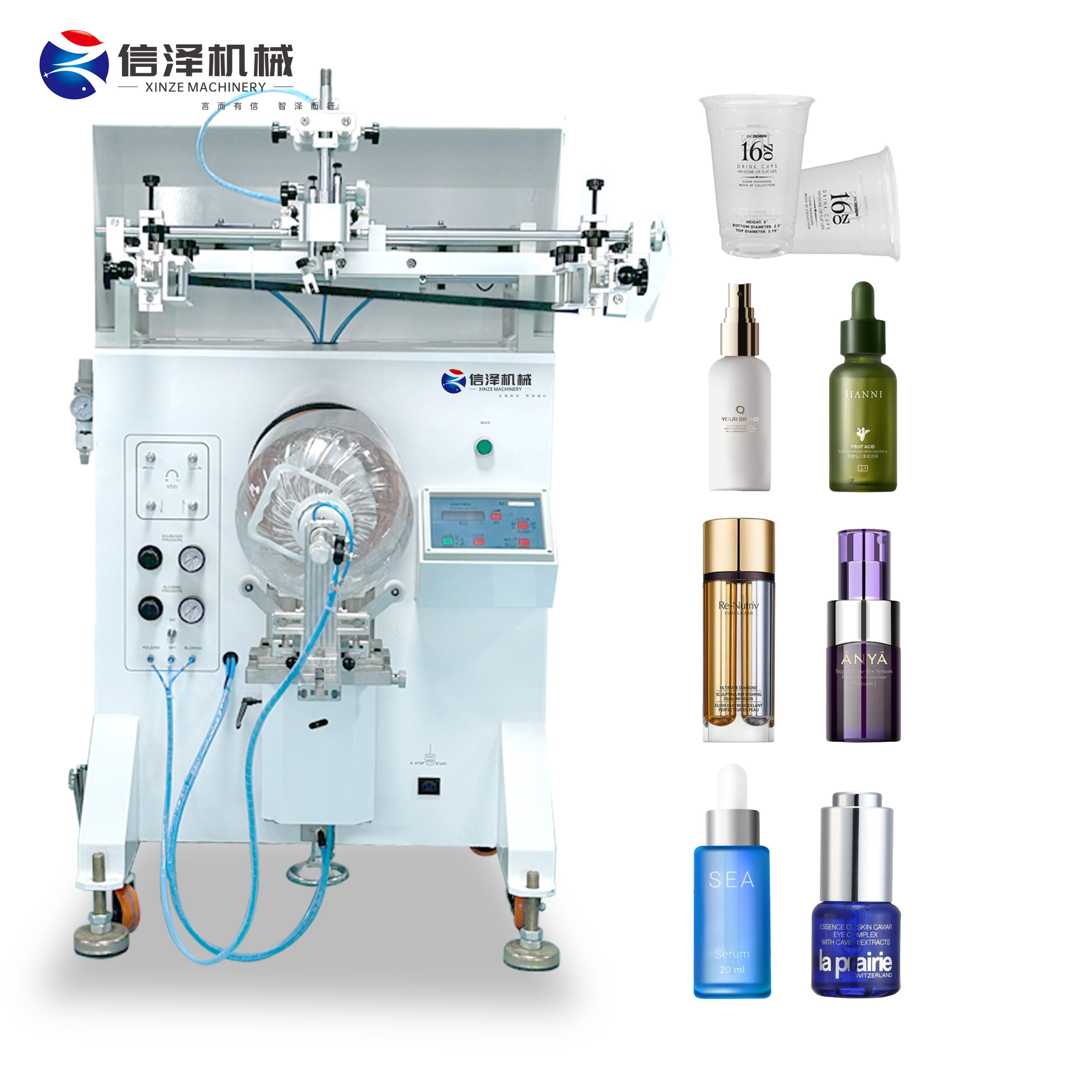 Vertical Cylinder Screen Printing Machine Featuring Precise Action and Micro Adjustment Worktable for Industrial Production
