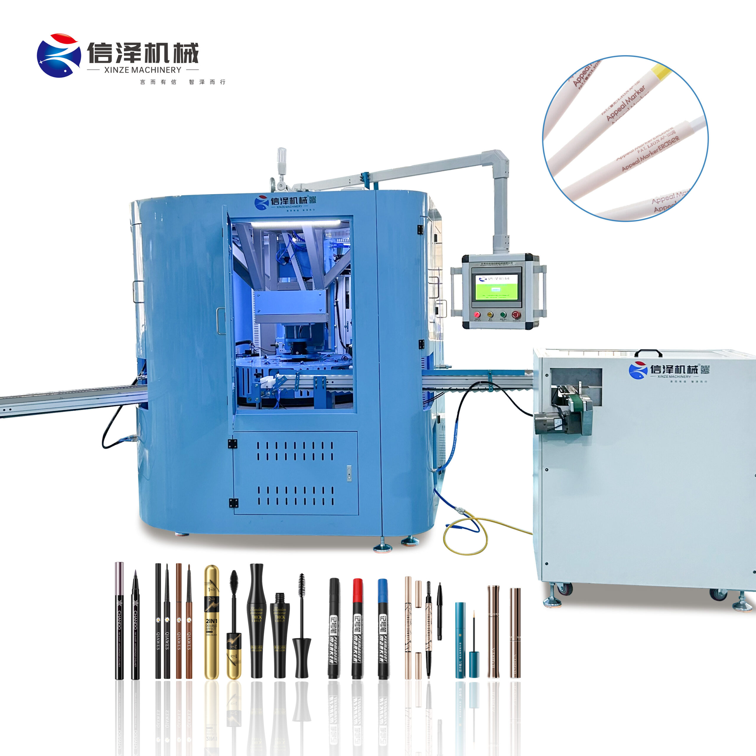New Semi-Automatic Horizontal Rotary Screen Printing Machine Multifunctional Multi-Color with Curved Surface Printing Product