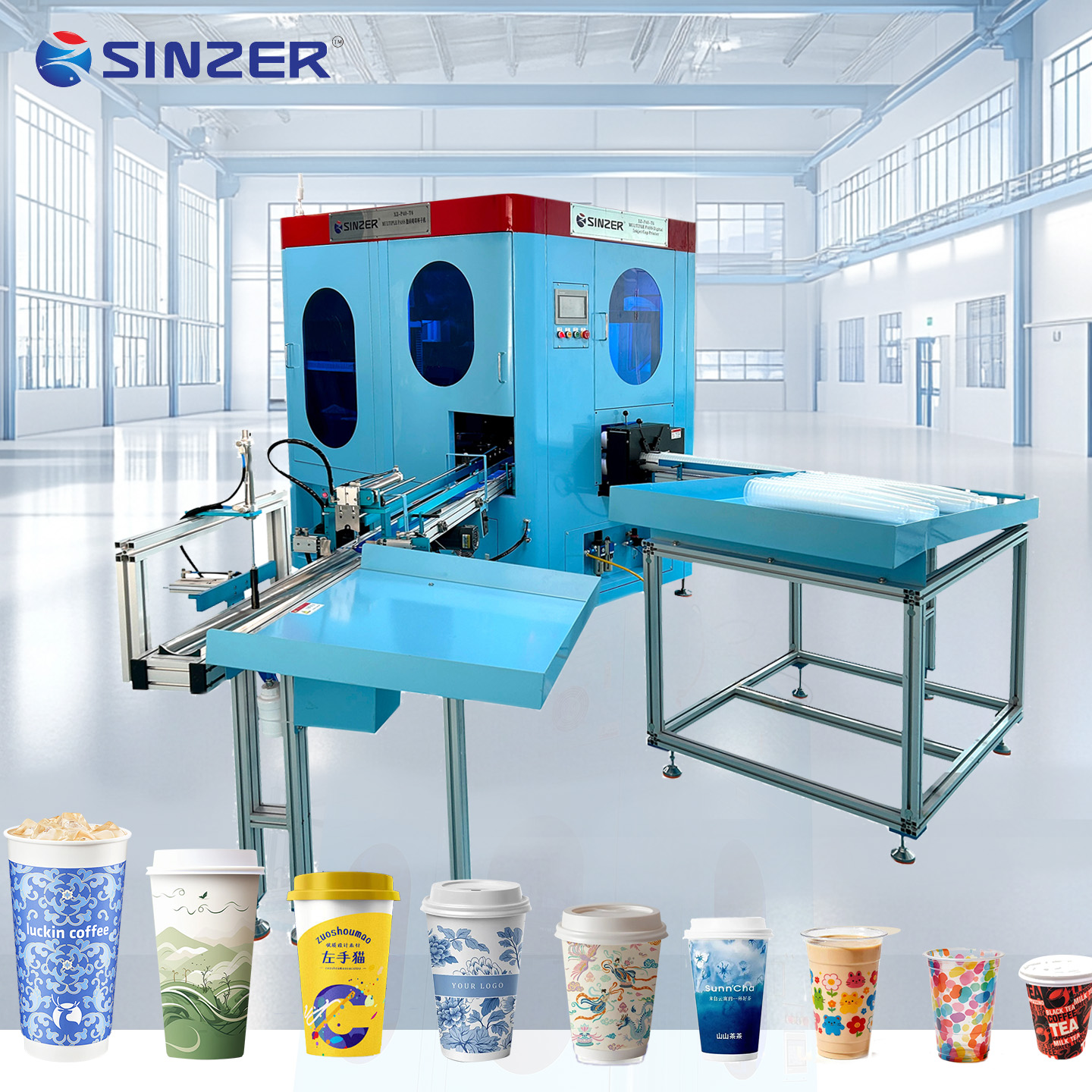 High Resolution Plastic Cup Inkjet Printing Machine with Advanced PLC Control and User Friendly Touch Screen HMI Interface