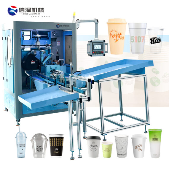 Automatic Cup Screen Printing Machine for Multi Color Graphics on PP Cups with High Precision Color Mark Sensor