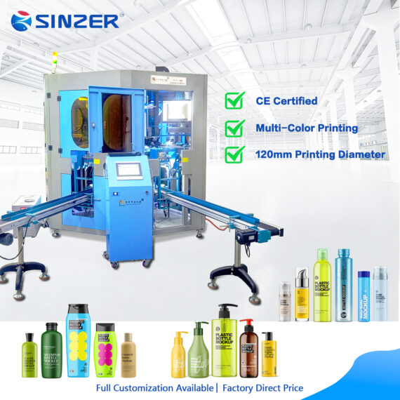 Industrial Automatic Horizontal Turntable Screen Printing Device Precise Positioning UV LED Dryer For Ceramic Plastic Tubes Drink Cups