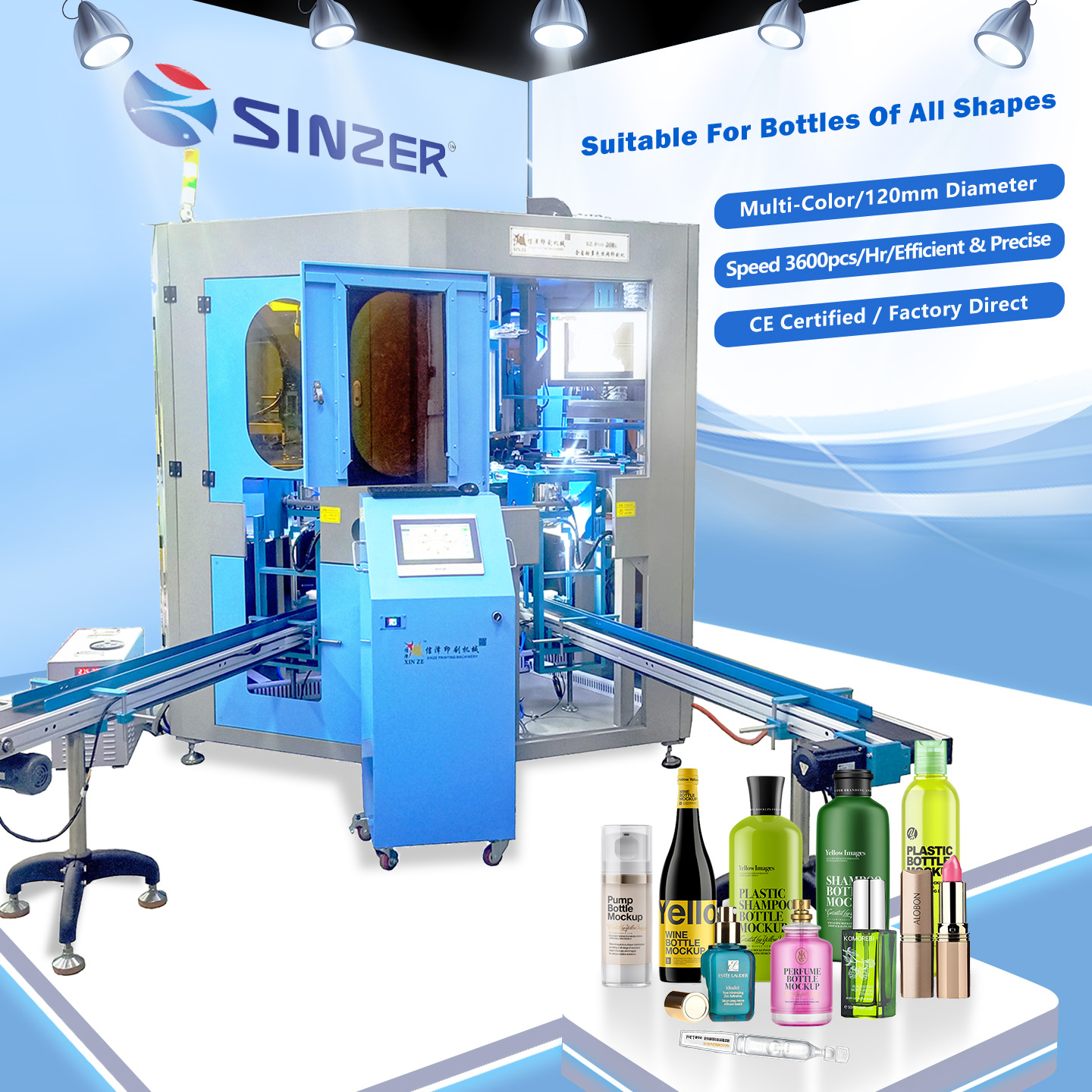 High Definition Automatic Horizontal Turntable Screen Printing Machine for Cups Plastic Tubes and Ceramic Tubes