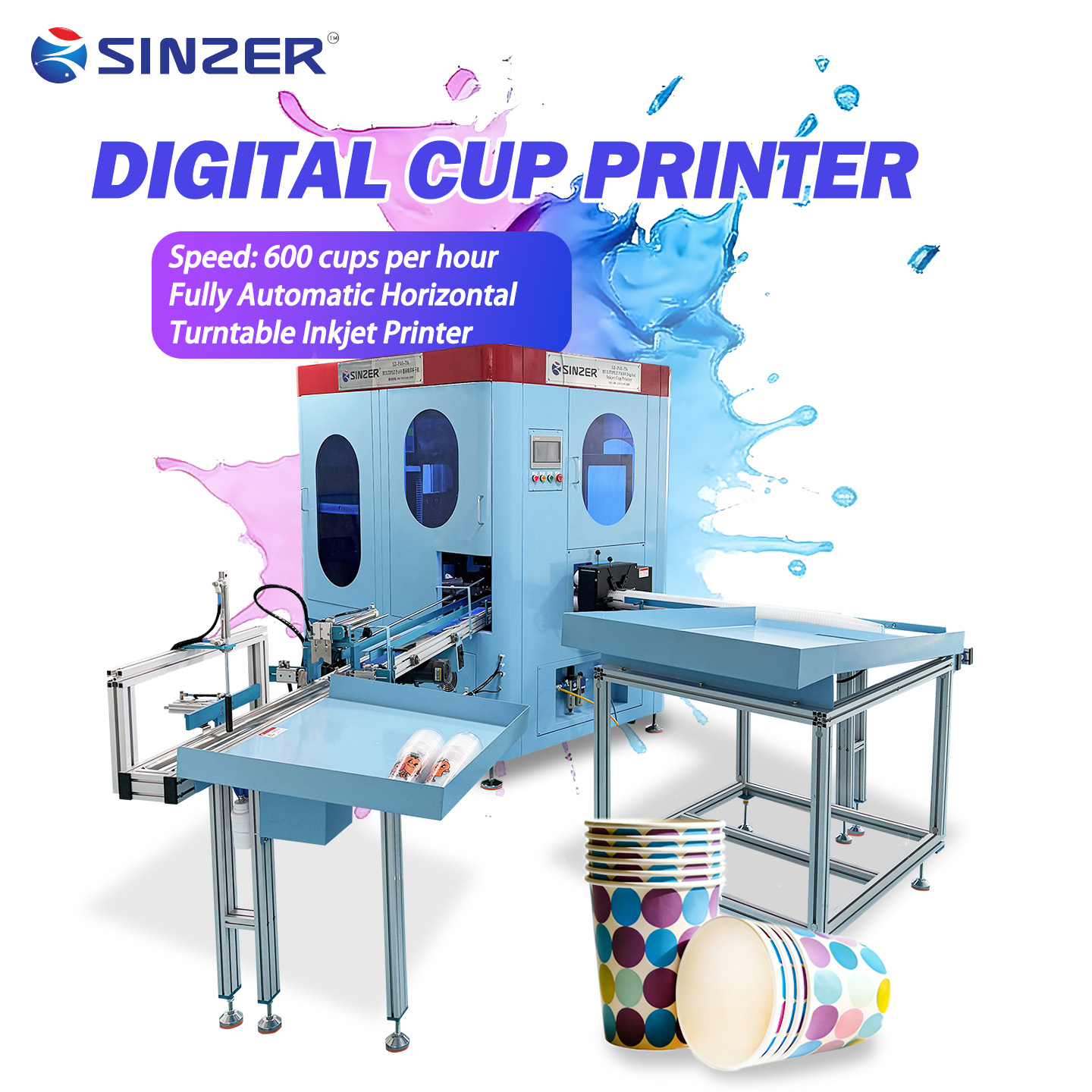High Resolution Paper Bowls Plastic Cups Digital Printing Machine for Instant Food Packaging with Accurate Actions and Stable Performance