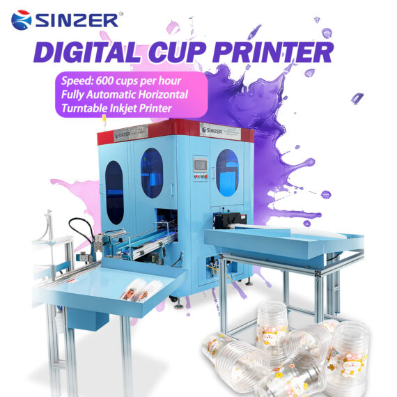 High Speed Fully Automatic Digital Cup Printing Machine for Colorful Paper and Plastic Cups with Industrial UV Inkjet Technology