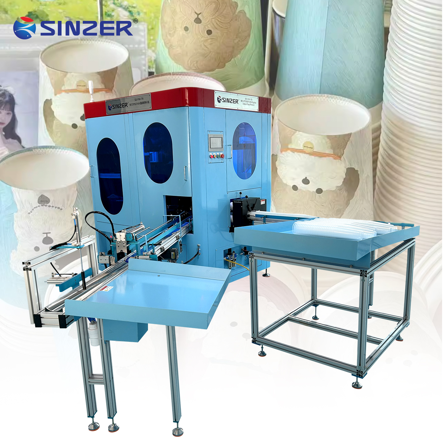 Reliable Digital Printing Machine for Paper Cups Plastic Cups with Accurate Fiber Optic Sensor Registration for Multi Color Graphics