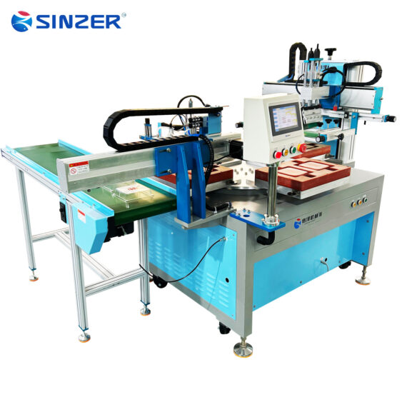 Semi-Automatic Four-Station Rotary Screen Printing Machine for Plastic Disposable Food Fruit Vegetable Boxes