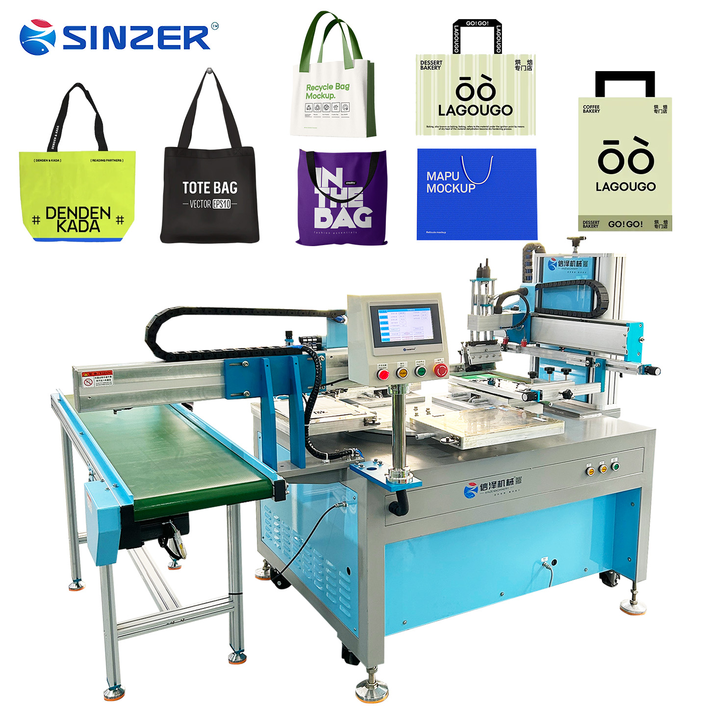 Single Color Semi Automatic Four-Position Turntable Suction-Equipped Workbench with Suction-Function for Shopping Bags