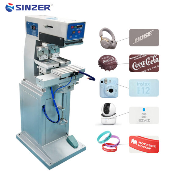 Factory Customized Semi-Automatic Two-color Tampo Printing Machine with Oil Pan Adjustment Bracket for Lighter and Shoe Insole