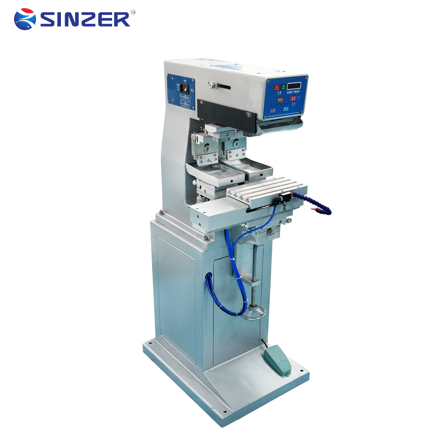 Low Budget Semi-Automatic Pneumatic Tampo Printing Machine with Control Panel for Plastic Toys Alarm Clock