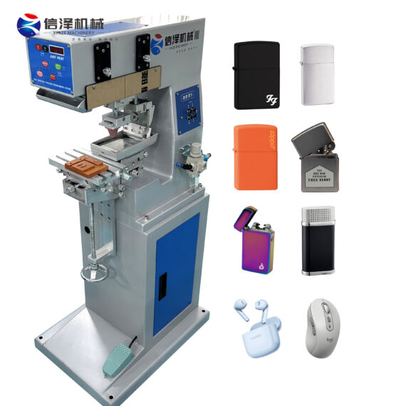New Electric 1-Color 1-Head Semi-Automatic Pad Printing Machine for Plastic Toy Building Blocks Helmets Logo Printing