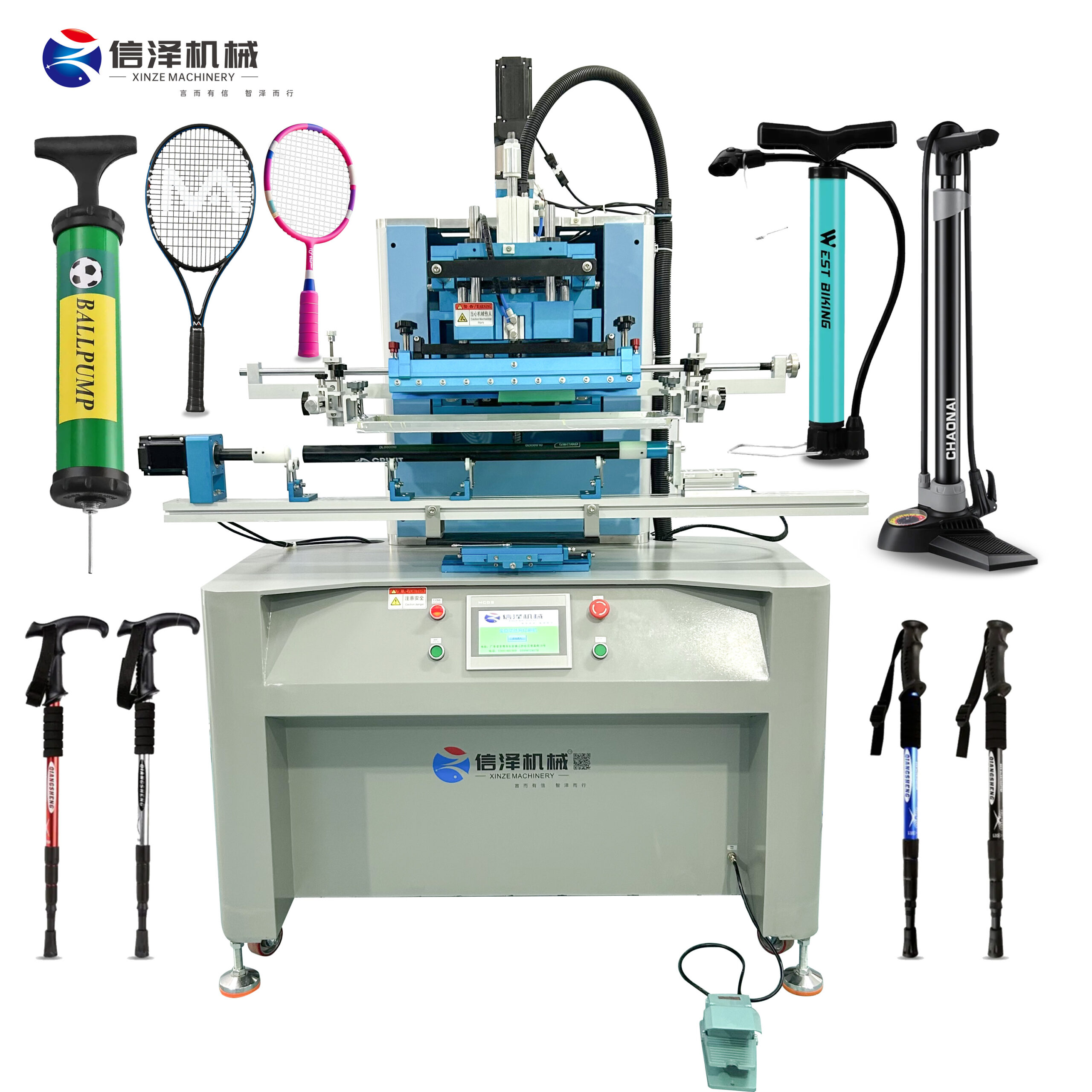 Top Selling Servo Driven Rotary Screen Printing Machine with Touchscreen for Bottles Cups and Hiking poles
