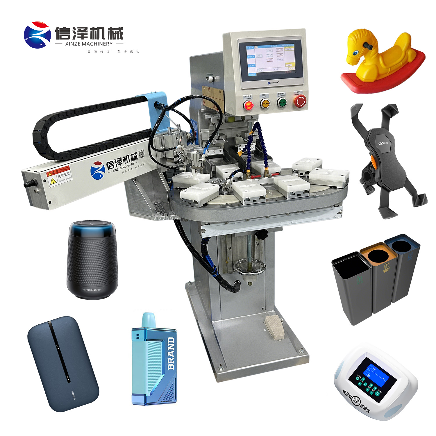 Wholesale Customized Semi-Automatic 2 Color 8-Stations Pad Printing Machine With Tissue Box Pill Case