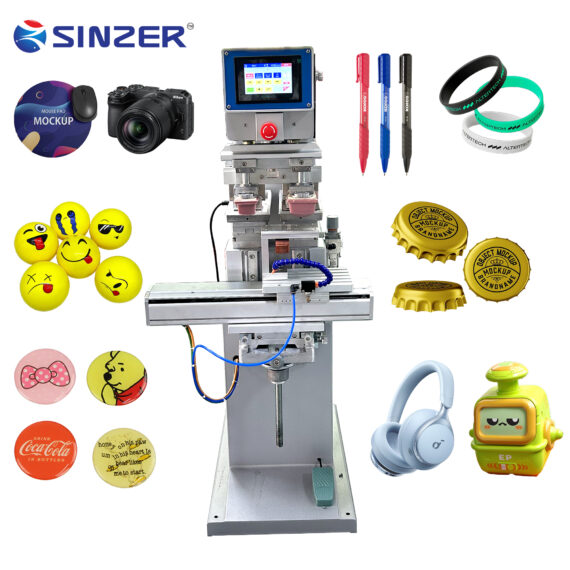 Multi-Functional 2 Color Pad Printing Machine Touchscreen Custom Printer for Mouse Colorful Balls Packaging
