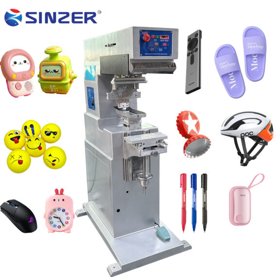 Small Size 1 Color Pad Printing Machine with Control Panel for Lighter Toothbrush Handles Hair Dryer Toys