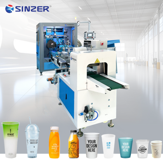Fully Automatic Loading UV Drying 4 Color Screen Printing Machine with Touchscreen PLC Control for Juice Cup