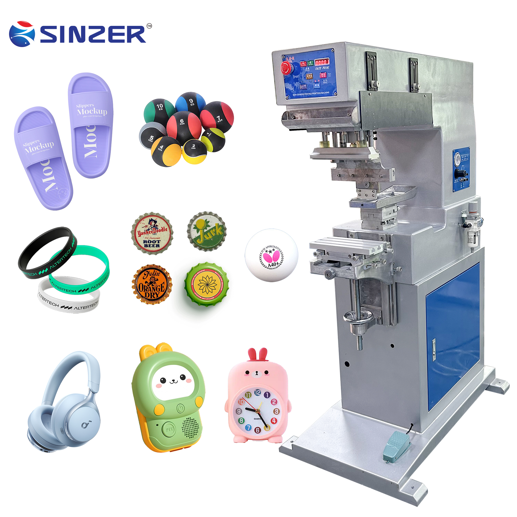 High Speed New Single Color Desktop Semi-automatic Pad Printing Machine for Table Tennis Balls and Eyewear
