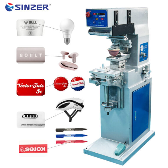 Factory Price 1-Stations Semi-Automatic Pad Printing Machine with Open Ink Tray for Remote Control Safety Helmet