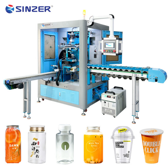 High-Precision 8-Station Rotary Screen Printing Machine Single-Color Printer for Round Cans Jars Bottles