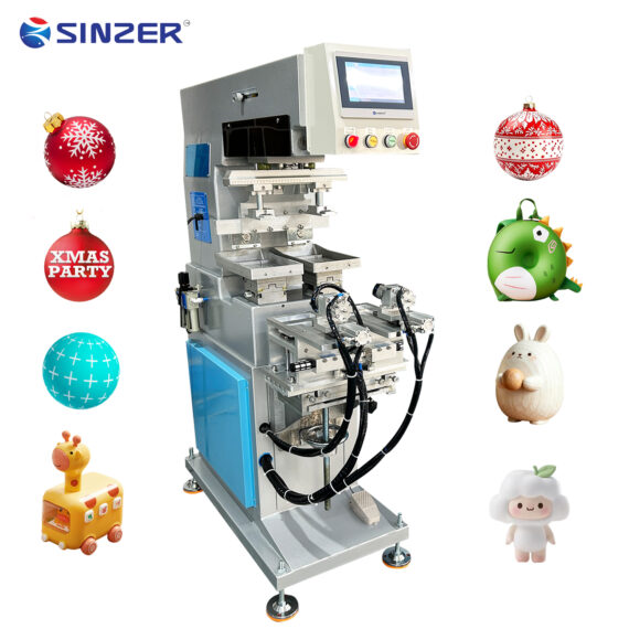 High Precision Semi-Automatic Two Station Single Color Pad Printing Machine for Christmas Ball Sphere Printing