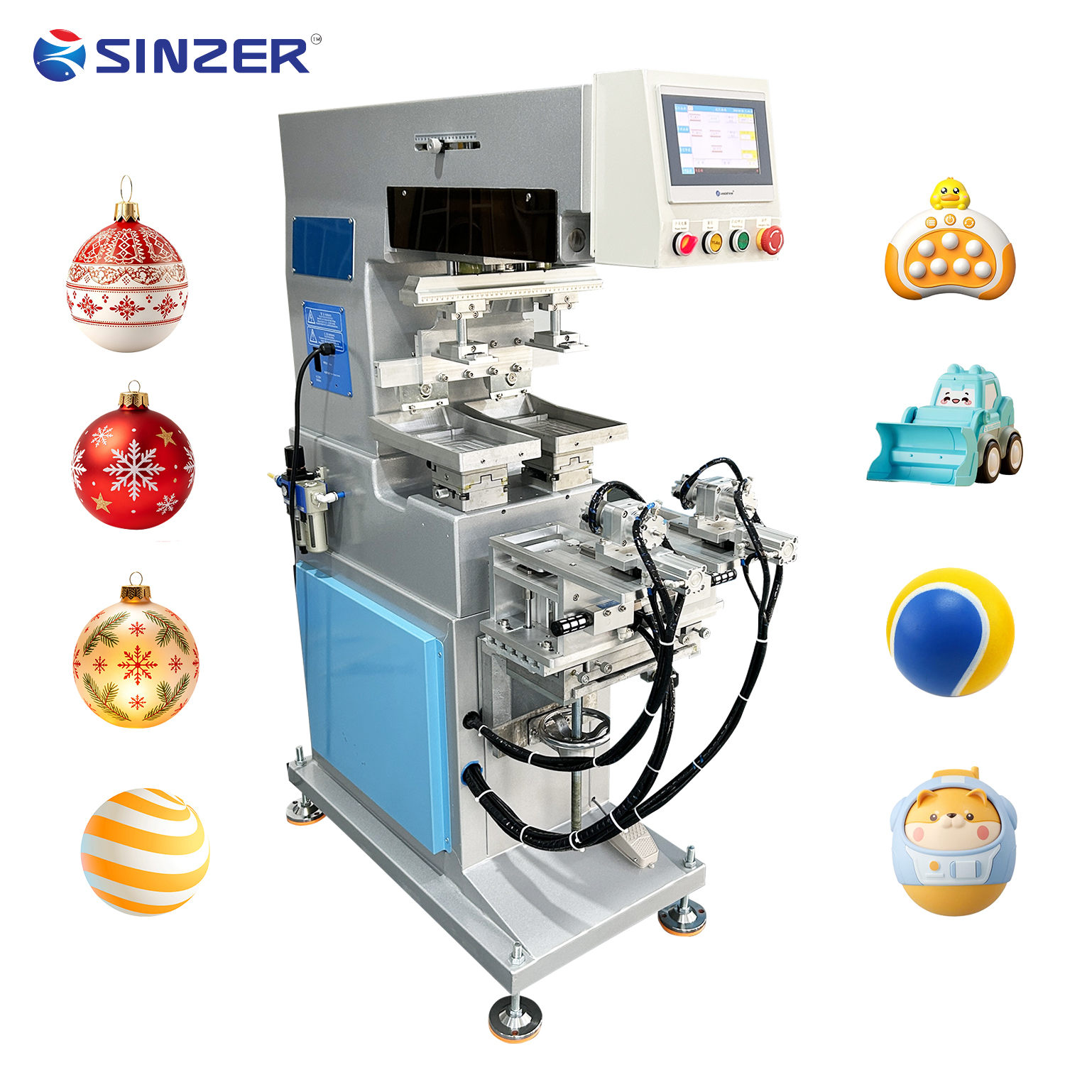 Wholesale Customized Semi-Automatic Pad Printing Machine with Two Workstations for Tennis Golf Ball