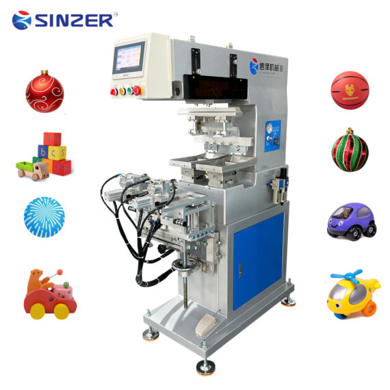 High Precision Semi-Automatic Two Station Single Color Pad Printing Machine for Christmas Ball Sphere Printing