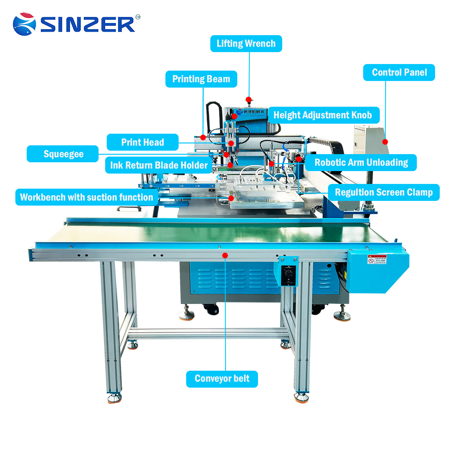 Single Color Semi Automatic Four-Position Turntable Suction-Equipped Workbench with Suction-Function for Shopping Bags - Image 3
