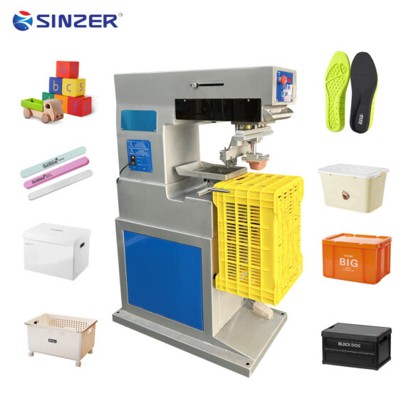 Top Selling Pneumatic Drive Control Panel Operation Single Colors 1-Station Pad Printing Machine for Wooden Toys Building Blocks