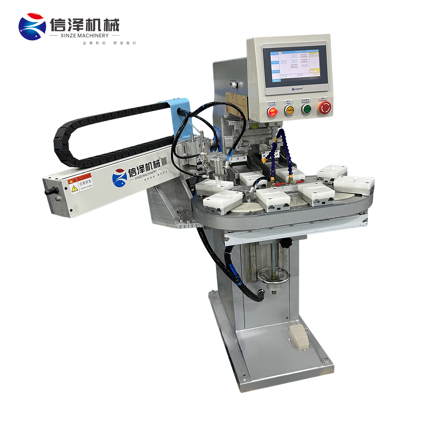 High Quality Pneumatic Drive Cylinder System 2 Printing Head 2 Color Pad Printing Machine for Bottle Caps and Balls