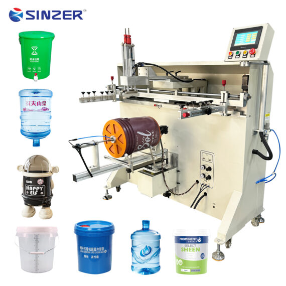 Professional Curved Surface Screen Printing Machine For Printing on Glass Bottles, Plastic Drums and Metal Drums
