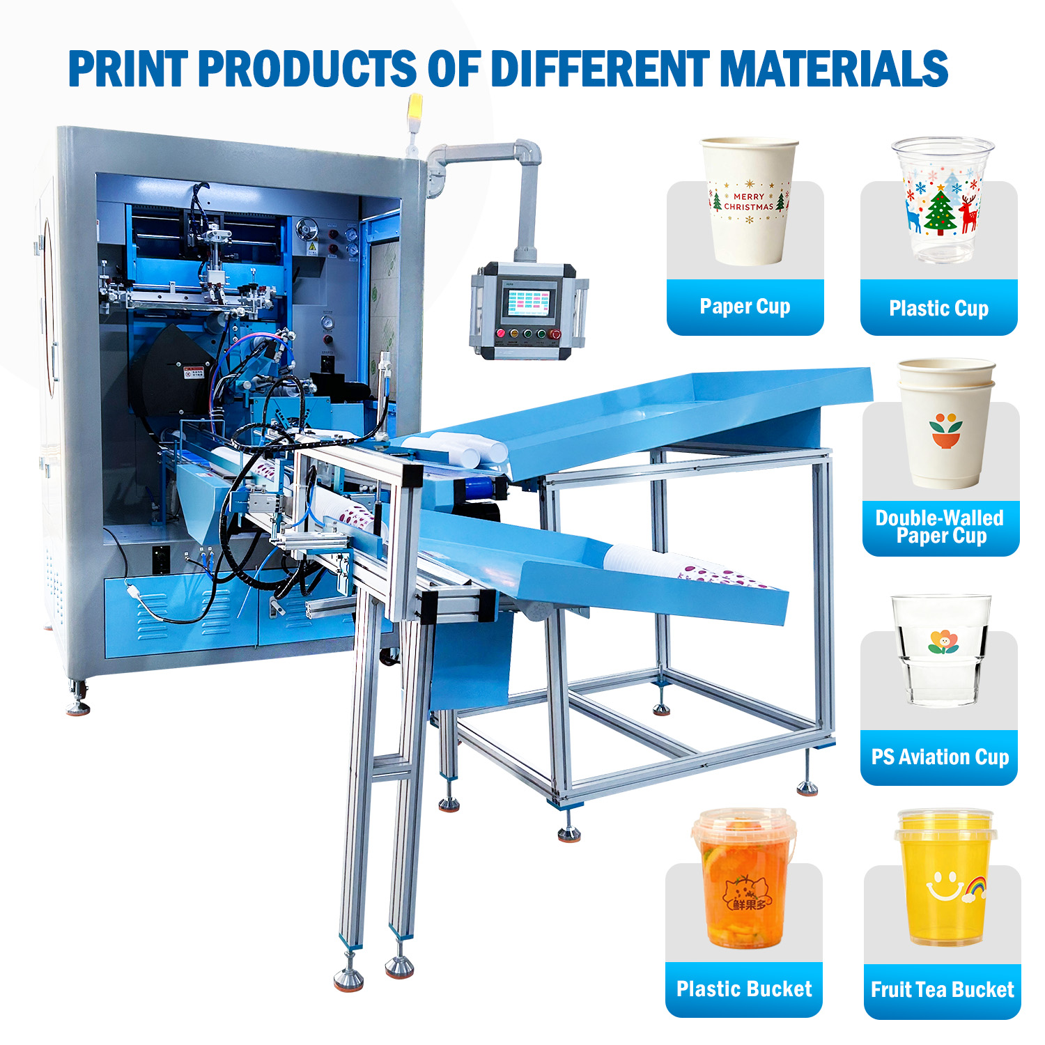 Factory Direct Multi-Color 8 Station Silk Screen Printing Machine with LED Lamp Curling for Plastic Cup Paper Cups and Cosmetic - Image 4