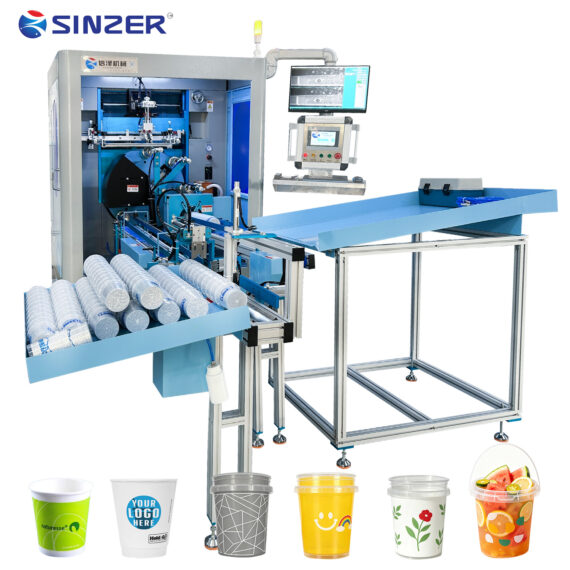 High Speed 8-station CCD Cup Screen Printing Machine for Plastic Cup Milk Tea Cup Coffee Cup Curved Surface Screen Printer