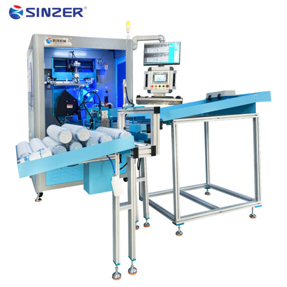 Multi Functional 8 Station Multi-Color Silk Screen Printing machine with Air-fed feeding for Carbonated Beverage Cup Glass bottles