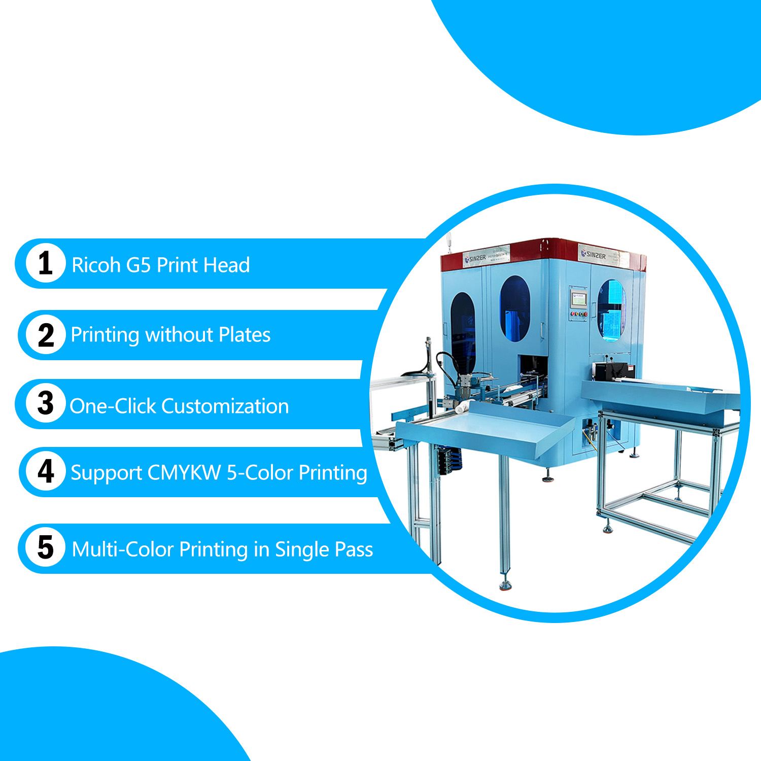 1800-3000PCS/H Factory Price Fully Automatic Single Pass CMYKW Cup Digital Printer Machine with LED Dryer System for PP PET PS Cups - Image 2