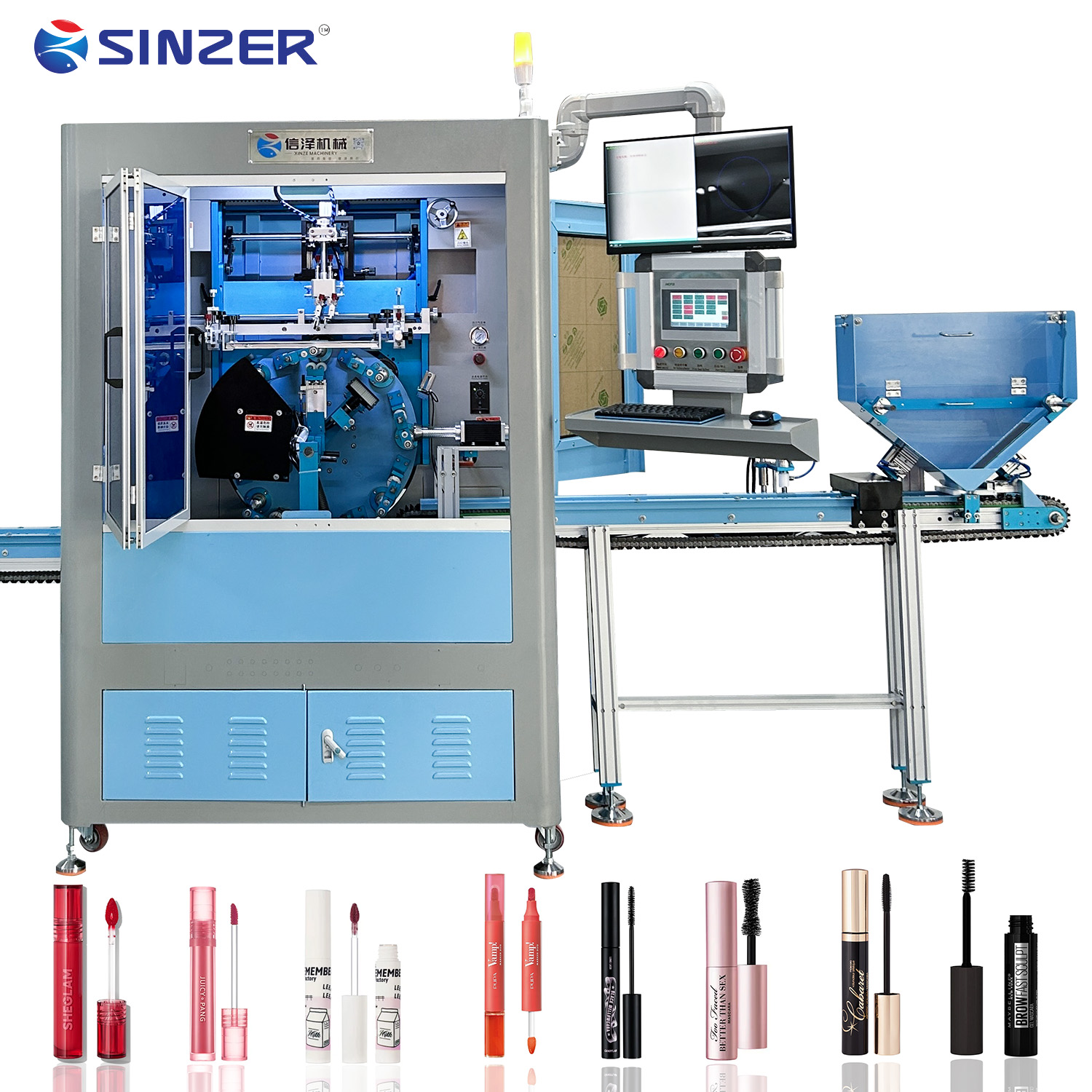 High Speed Fully Automatic Multi Colour Silk Screen Printing Machine with CCD Camera Positioning for Mascara Tube