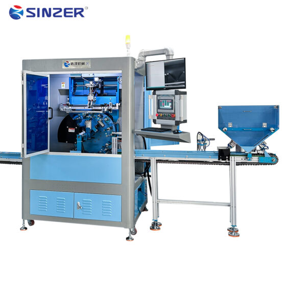 High Performance Fully Automatic 8 Station Screen Printing Machine with CCD Camera for U Shape Milk Tea Cup and Glass Bottles