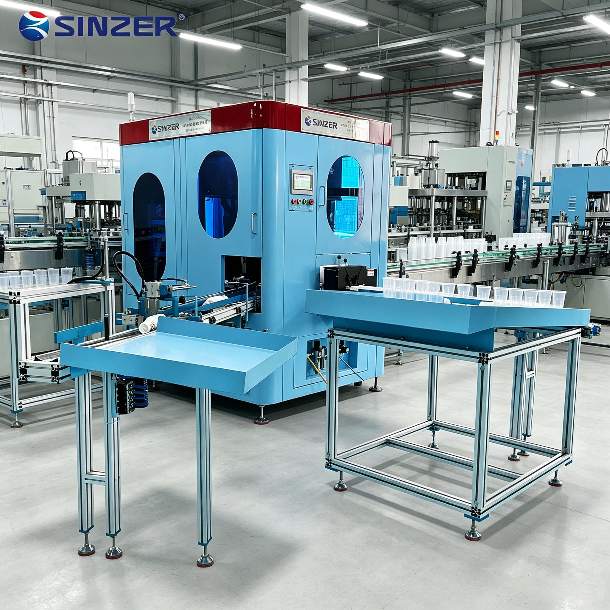 1800-3000PCS/H Single Pass CMYKW 6 Station Digital Printer with Air-blow Discharge for Disposable Coffee and Beverage Cups