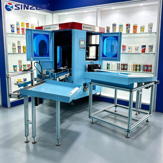1800-3000PCS/H Single Pass 6-station Digital Inkjet Printer with Multi Ricoh G5 for Paper Cups and Custom Containers