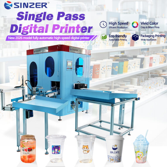 1800-3000PCS/H Factory Price Fully Automatic Single Pass CMYKW Cup Digital Printer Machine with LED Dryer System for PP PET PS Cups