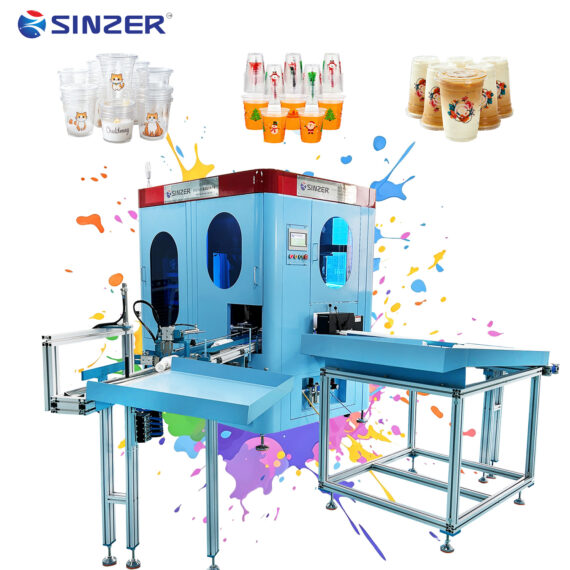 High Speed Single Pass CMYKW Digital UV Printer for 54mm Width Printing  Machine with Corona Pre Treatment for Plastic Foam Aluminum Cups