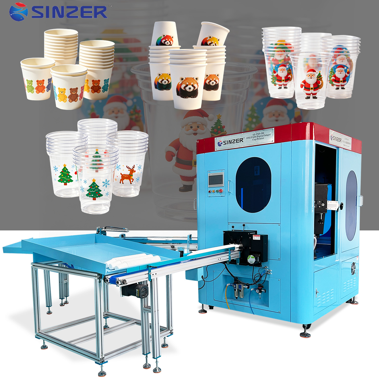 High Color Reproduction Single Pass Digital Inkjet Equipment with Pre-treatment and Automatic Drying System For Milk Tea Cups and Food Containers