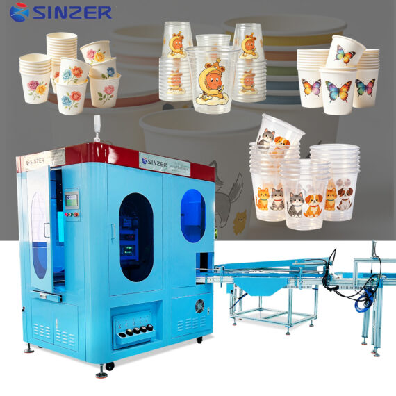 Integrated High Speed Single Pass Inkjet Printer with Sharp Colors and Fine Beautiful Patterns For Small Batch Mass Curved Cups Bottles Product Printing
