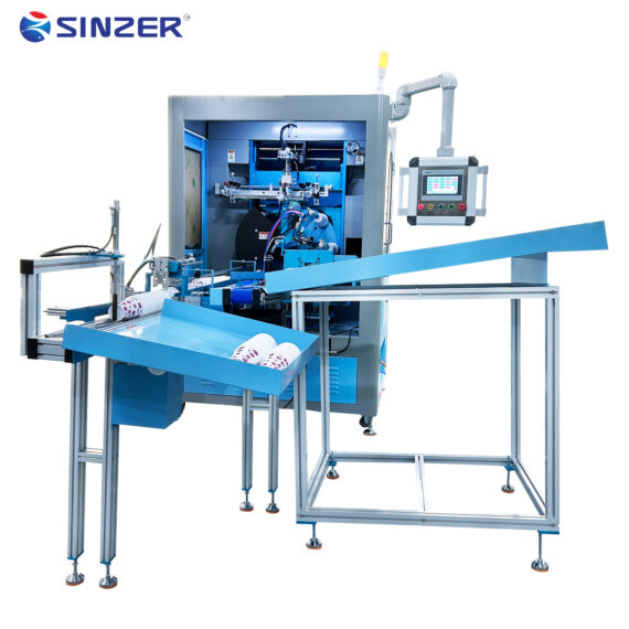 High Precision Cylindrical Bottle Multi Color Screen Printer with Spiral Feeding and Unloading for Paper Cup and Juice Cup