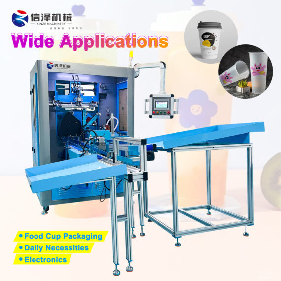 Factory Direct Fully-automatic 360 Degree Screen Printing Machine with Color Sensor system for Plastic Foam Curved Surface Cups