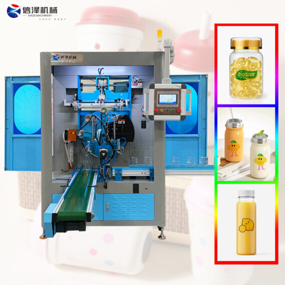 Best-selling Multi-station Multi-colour Screen Printing Machine with LED Light Curing for Bottles, Tubes and Cups