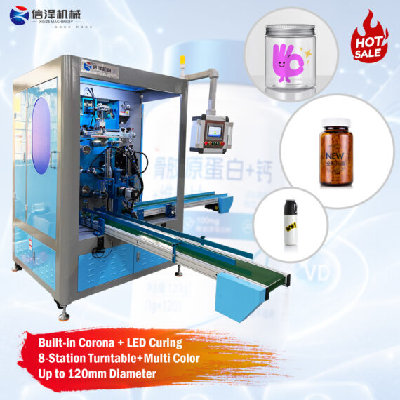 Factory Customized Multi-colour Eight-station Screen Printing Machine for Plastic Bottles Jars and Cups