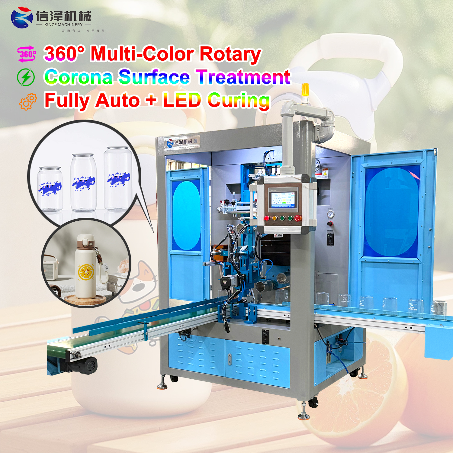 Semi-automatic Servo Screen Printing Machine with PLC Touch LED UV Drying and Auto Unloading
